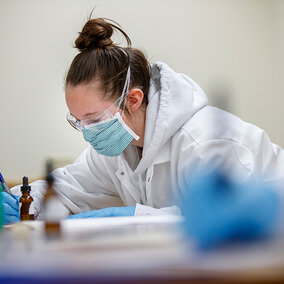 Forensic Chemist working in the lab